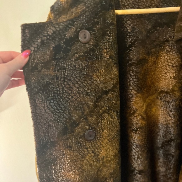 Linda Lundstrom Vintage Reversible Brown Textured Coat & Scarf 14 - Picture 3 of 7